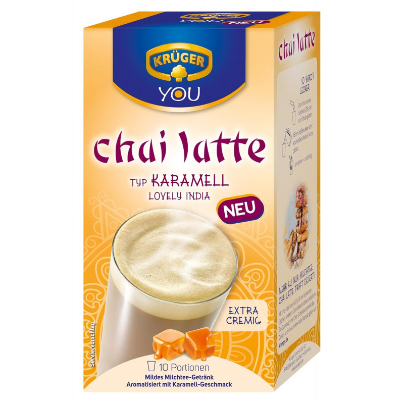 KRÜGER YOU Chai Latte Caramel, Boisson Thé Aromatisée au Caramel, 250g
