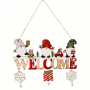 Noël Décoration Bois Gnomes de Noël avec Flocons de Neige Welcome 22 cm