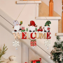 Noël Décoration Bois Gnomes de Noël avec Flocons de Neige Welcome 22 cm