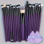 Ensemble de 20 Pinceaux de Maquillage avec Sac et Éponge Offerte Violet