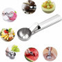 Cuillère à Glace avec Gâchette - Acier Inoxydable Robuste, Idéale pour Yogourt, Gelato et Desserts Glacés
