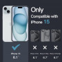 Coque Anti-Jaunissement iPhone 15 - 6,1 Pouces - Étui Antichoc, Housse Anti-Rayures, Dos Transparent