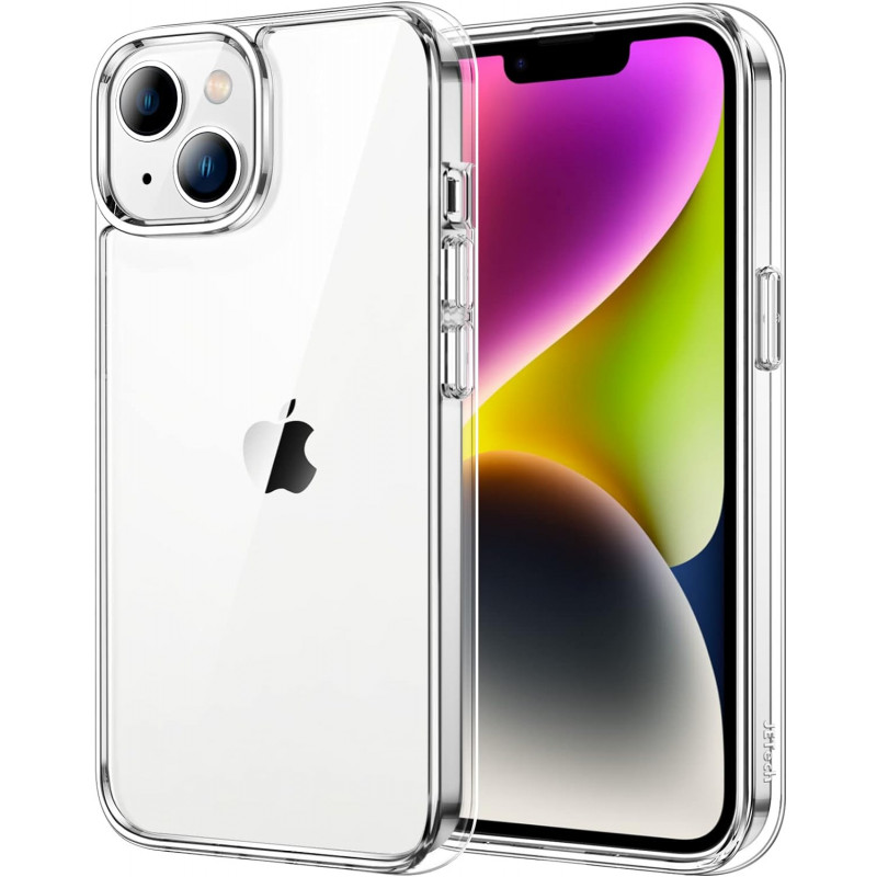 Coque Anti-Jaunissement iPhone 14 Plus - 6,7 Pouces - Étui Antichoc, Housse Anti-Rayures, Dos Transparent