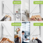 Étendoir Mural Pliable en Aluminium - Cintre Rétractable, Séchage et Rangement Gain de Place pour Chambre, Salle de Bain, Balcon
