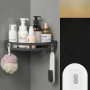 Lot de 2 étagères d’angle douche, Support adhésif sans perçage, rangement mural salle de bain, organisateur shampoing