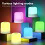 Lampe de Chevet LED Tactile – Veilleuse RVB 16 Couleurs, Rechargeable USB, Minuteur, Lumière Douce pour Chambre, Salon, Camping