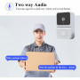 Caméra de Sonnette Vidéo HD 1080P Noir – WiFi, Détection de Mouvement, Vision Nocturne, Interphone à Distance, Batterie