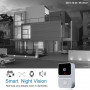 Caméra de Sonnette Vidéo HD 1080P Noir – WiFi, Détection de Mouvement, Vision Nocturne, Interphone à Distance, Batterie