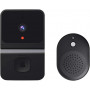 Caméra de Sonnette Vidéo HD 1080P Noir – WiFi, Détection de Mouvement, Vision Nocturne, Interphone à Distance, Batterie