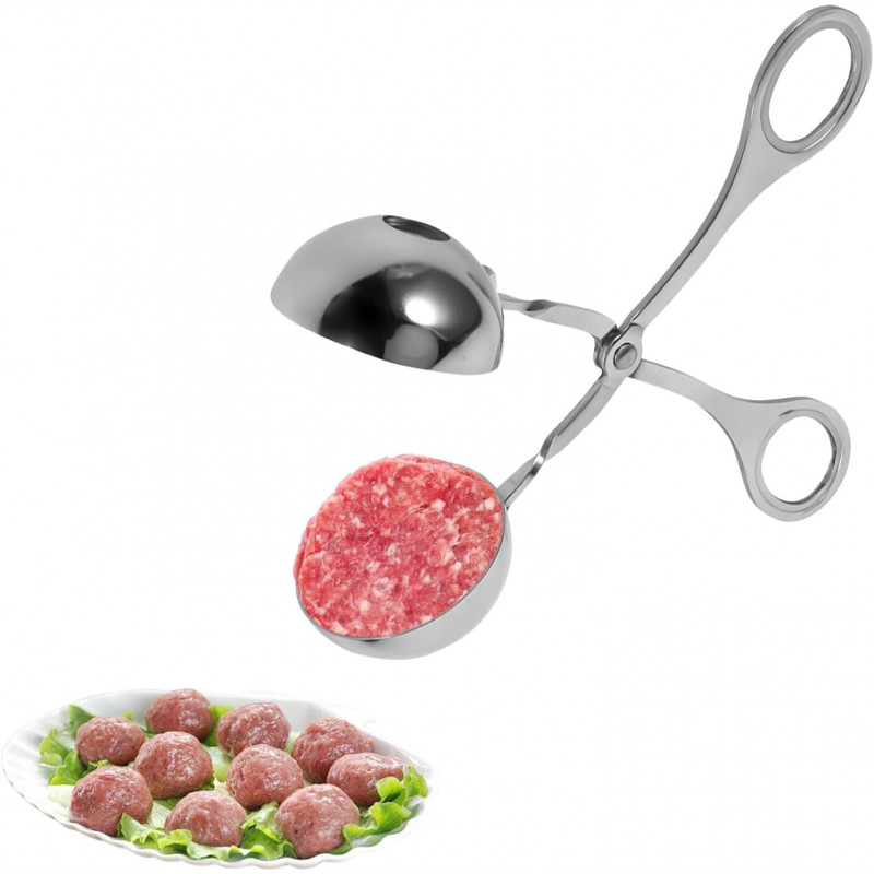Pince à Boulettes de Viande Inox – Moule Antiadhésif, Poignées Antidérapantes, Idéale Rice Cake, Pâte à Biscuits & Glace