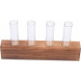 Support Hydroponique Tube à Essai pour Plantes – Pot de Fleur en Verre et Bois, Vase Décoratif Bureau, Conteneur de Composition