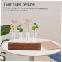 Support Hydroponique Tube à Essai pour Plantes – Pot de Fleur en Verre et Bois, Vase Décoratif Bureau, Conteneur de Composition