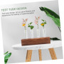 Support Hydroponique Tube à Essai pour Plantes – Pot de Fleur en Verre et Bois, Vase Décoratif Bureau, Conteneur de Composition