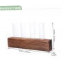 Support Hydroponique Tube à Essai pour Plantes – Pot de Fleur en Verre et Bois, Vase Décoratif Bureau, Conteneur de Composition