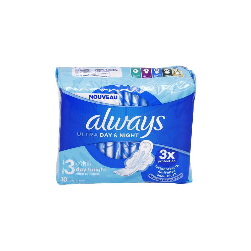 ALWAYS ULTRA Ultra Day & Night 3 long plus, 9 pads