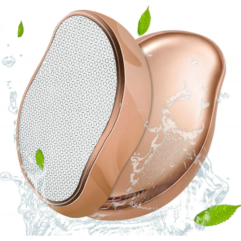 Lime Pieds Nano Verre, Exfoliant Indolore & Étanche – Adoucit Peau Sèche & Callosités, Design Ergonomique Dorée