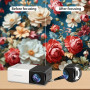 Mini Projecteur Portable 1080P – USB, SD, HD, Télécommande Incluse – Idéal Home Cinéma, Compact et Compatible Multi-Appareils