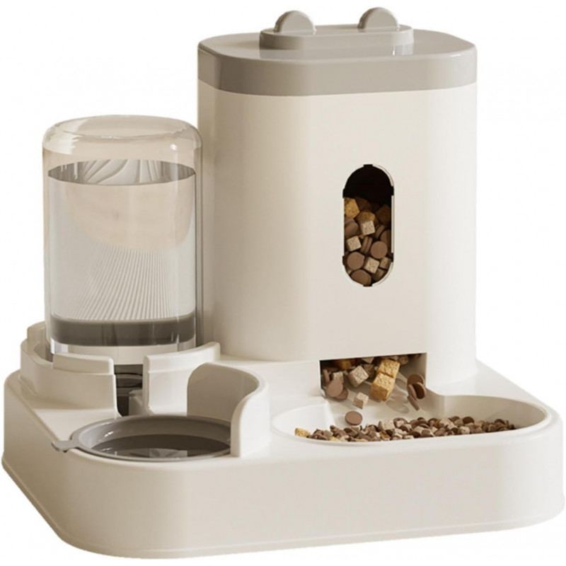 Distributeur automatique eau et croquettes pour chien et chat – Alimentation par gravité – Double capacité – Sans piles, Durable