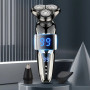 Rasoir Électrique 3-en-1 Homme – Tondeuse Nez & Barbe, Lame 3D, USB Rechargeable, Écran LED, Mini Rasoir Portable avec Base