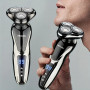 Rasoir Électrique 3-en-1 Homme – Tondeuse Nez & Barbe, Lame 3D, USB Rechargeable, Écran LED, Mini Rasoir Portable avec Base