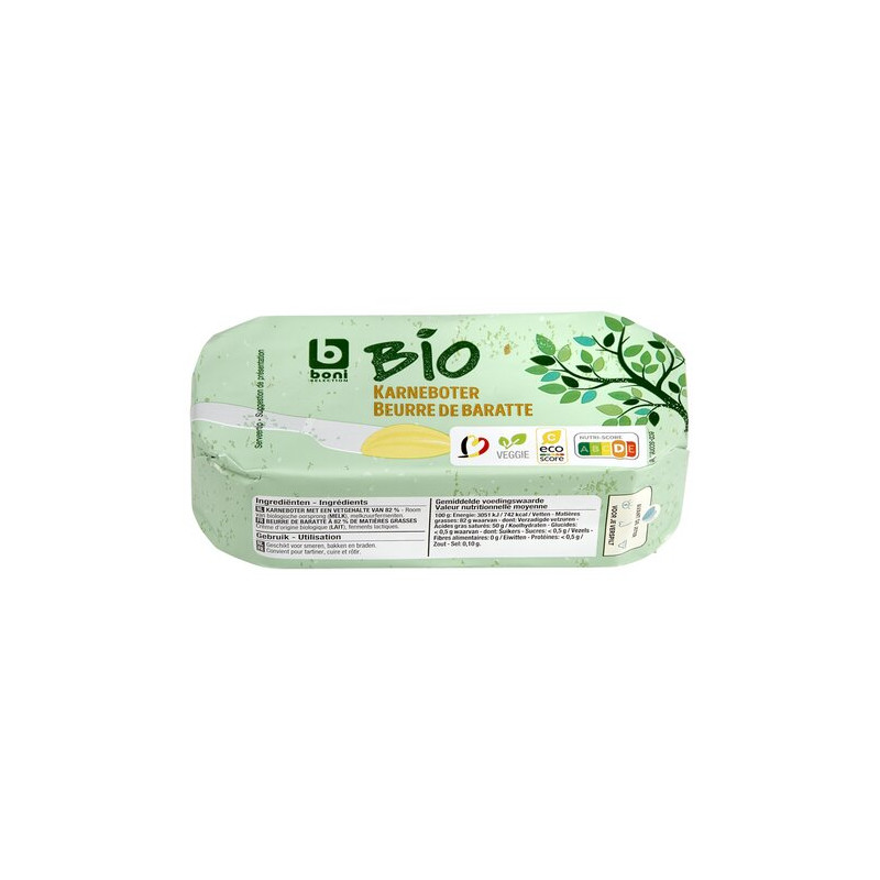 BONI BIO beurre baratte doux 250g