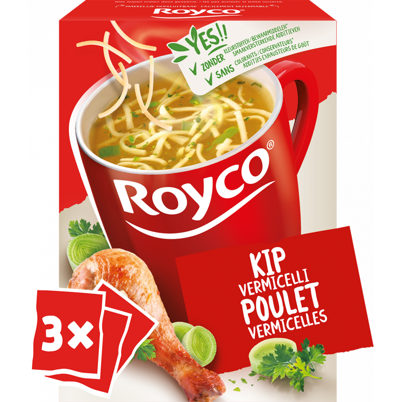 Royco Soupe Déshydratée Classic Poulet Vermicelles 30,9g – Soupe Instantanée en Sachet Prête en Quelques Minutes