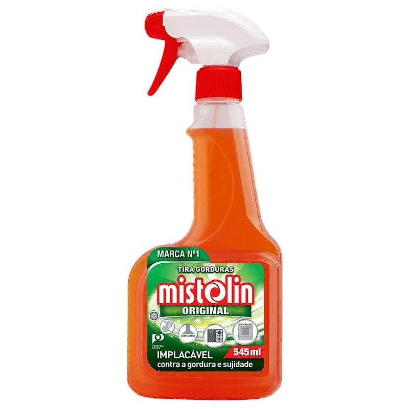 MISTOLIN Dégraissant puissant 545ml – Nettoyant multi-usage avec spray pour cuisine, surfaces grasses et saletés tenaces