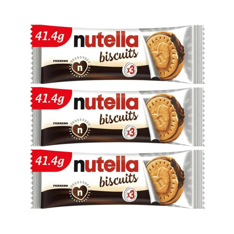 Biscuits Nutella 3 packs biscuits fourrés 124,2g