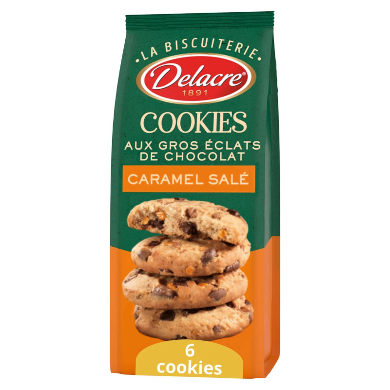 Delacre Cookies chocolat & caramel salé 136g