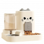 Ensemble Distributeur Automatique de Nourriture et d'Eau pour Chat - Gris