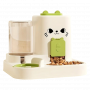 Ensemble Distributeur Automatique de Nourriture et d'Eau pour Chat - Vert