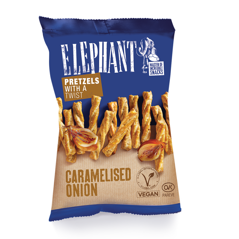Elephant Twisted Pretzels Caramelised Onion 160g
