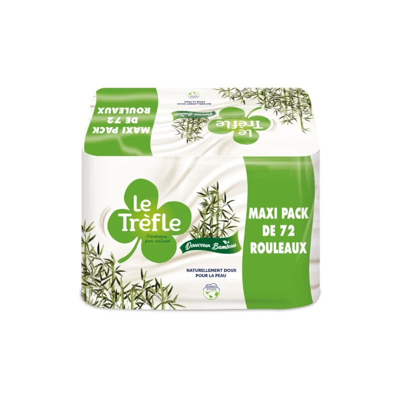 LE TRÈFLE - Papier toilette Maxi Pack 72 rouleaux, 3 épaisseur
