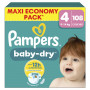 PAMPERS Baby-Dry Couches taille 4 (9-14kg) 108 couches