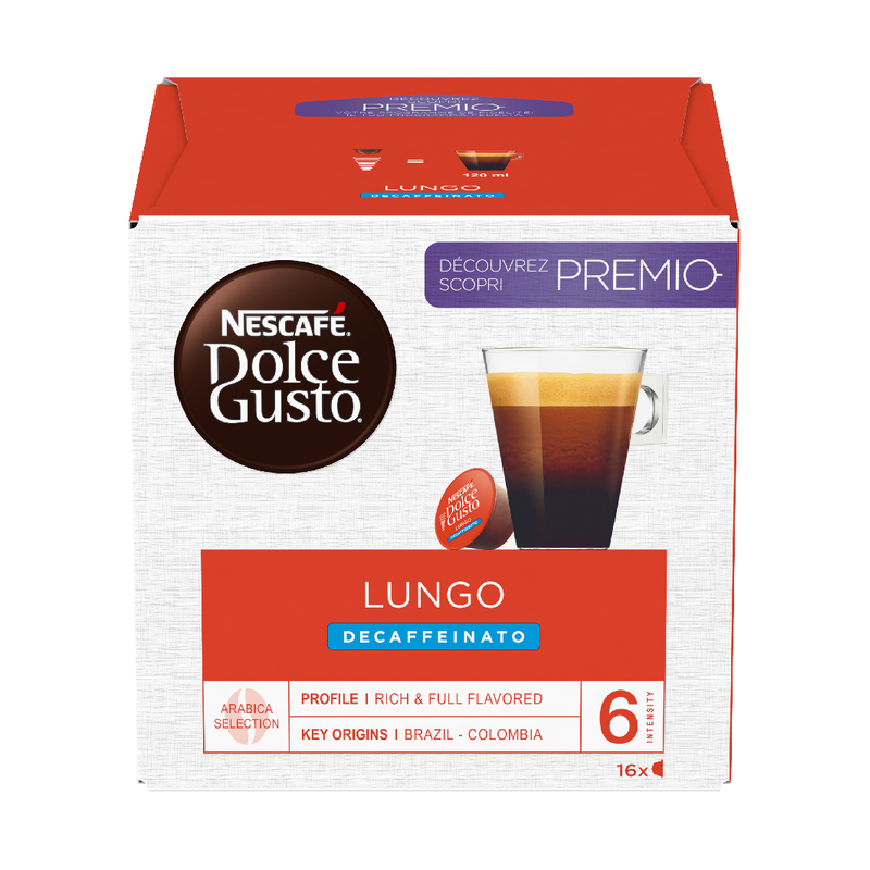 NESCAFÉ DOLCE GUSTO Lungo Décaféiné  16 Capsules