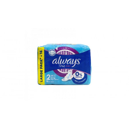 ALWAYS free day 2 long, 16 pads 0% parfum