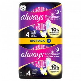 Always Platinium secure night Serviettes Hygiéniques 14 pads taille 4