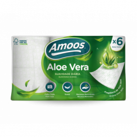 Amoos - Papier toilette aloe verra, 6 rouleaux, 3 épaisseur