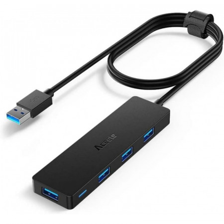 Anker Hub USB 3.0 4 Ports Ultra-plat 19,8cm pour MacBook, iMac, Surface, XPS, Clés USB, Disques durs