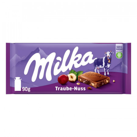 Milka Raisins et Noisettes 90g