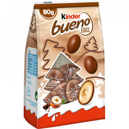 KINDER EGGS Oeufs chocolatés au lait fourrés lait et noisettes 80g