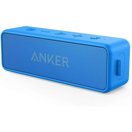 Soundcore Anker 2 Bleu – Enceinte Bluetooth 24h, Bass Puissant, IPX7, iPhone & Galaxy