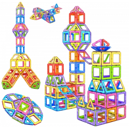 COOLJOY Blocs Magnétiques STEM 40 pcs – Jouet Aimanté Enfants 3-5 Ans, Garçons et Filles