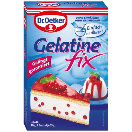 Dr. Oetker Fix Gelatine 30g  Gélatine rapide pour desserts, mousse et pâtisserie