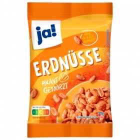 JA! Cacahuètes épicées 150g - Snack salé et piquant à grignoter