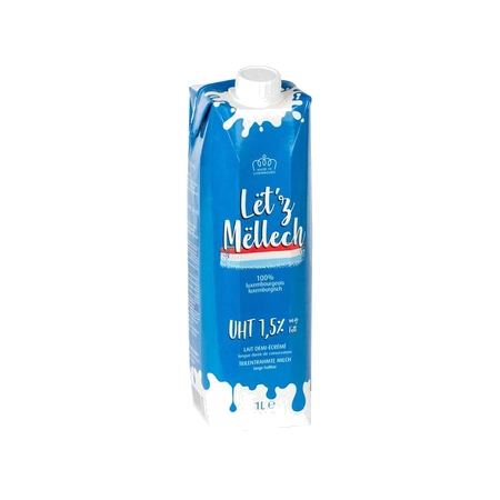 Lët'z Mëllech - Lait Demi-Écrémé 1,5% M.G. 1L