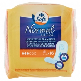 Carrefour Soft Normal Ultra Assorbenti Ultrasottili 16 serviettes