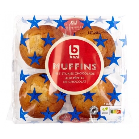 BONI Muffins pépites chocolat 4x75g