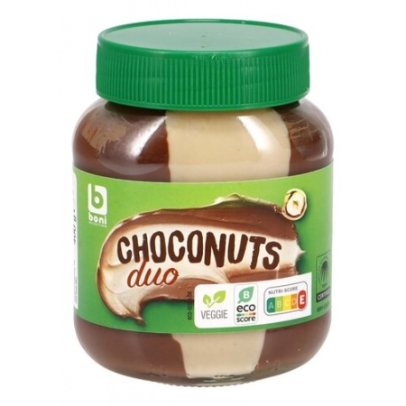 BONI Pâte à tartiner duo aux noisettes 400g