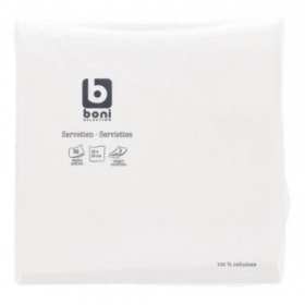 BONI Serviette Blanc 33cm 50pc